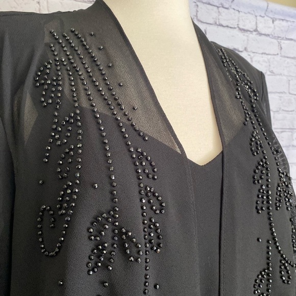 R&M Richards Black Evening Dress with Jacket Sz 18W - Picture 3 of 14